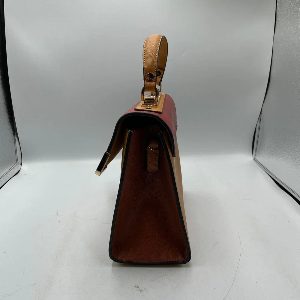 Dune London Bag Womens Rust Red Chestnut Leather Inner Pocket Top Handle Handbag